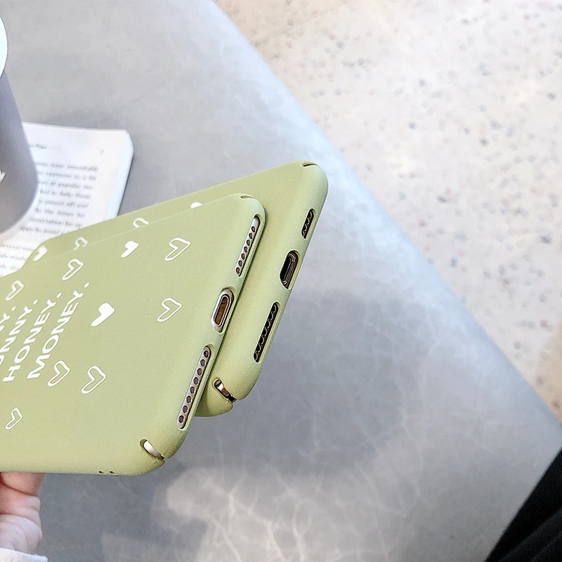 KJOEW Жесткий Чехол для ПК с буквенным принтом iPhone 7 8 Plus XS Max XR X 6 6s чехлы мультяшным