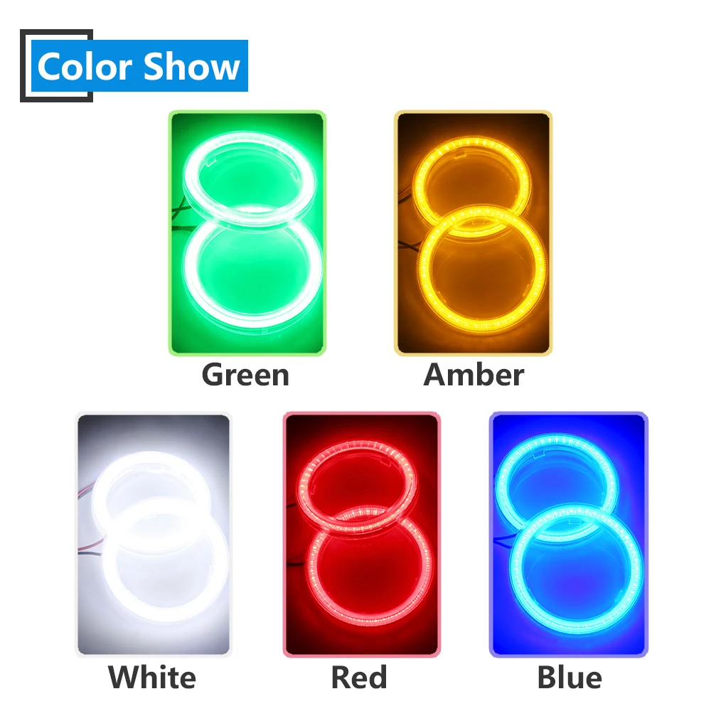 COB 90 мм 2 шт. (1 пара) Авто Halo Rings Angel Eye 12 В 24 фара 66SMD Автомобильный светодиодный