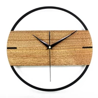 3d silent vintage wall clock simple modern design wooden clocks for bedroom stickers wood wall watch home decor 12 inch