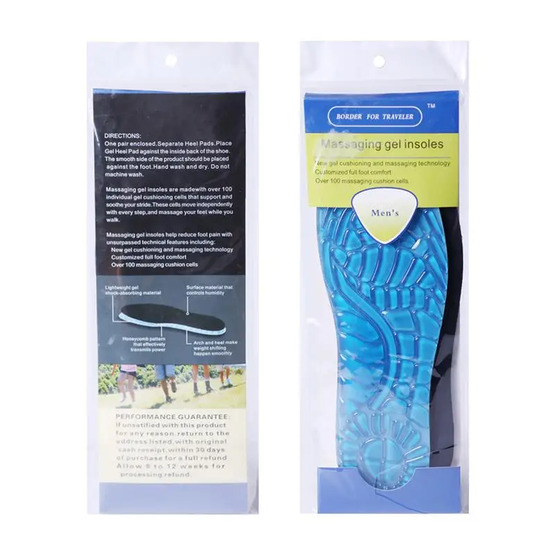 Мягкие силиконовые стельки для мужчин и женщин 1 пара дышащие амортизирующие