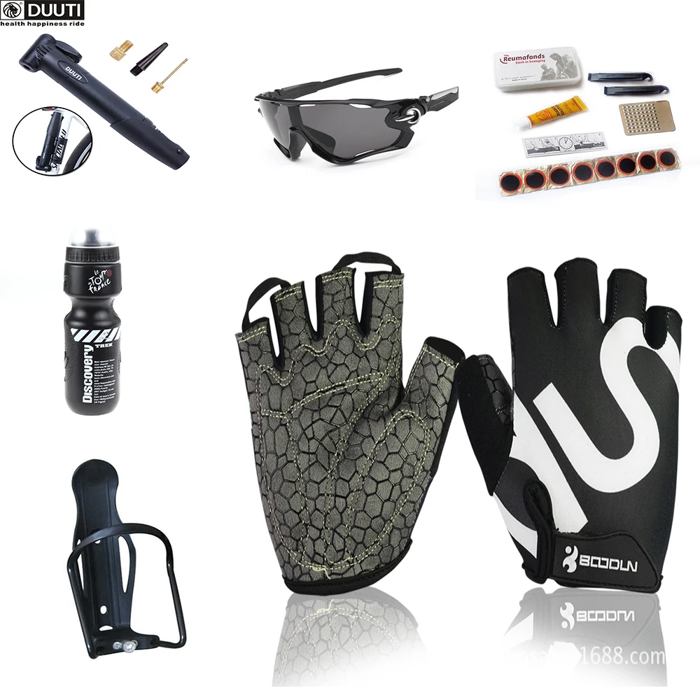 cycling gloves bike water bottle and bicycle Aluminum Adjustable bottle cage cycling goggles riding repair tools pump