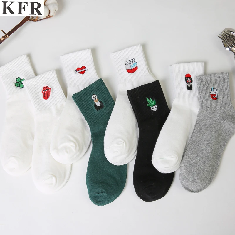Забавные корейские хлопковые носки для женщин и девочек короткие девушек с