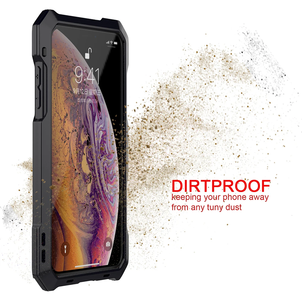 R-Just 360 полностью бронированный металлический противоударный чехол для iPhone X XS XMX XR
