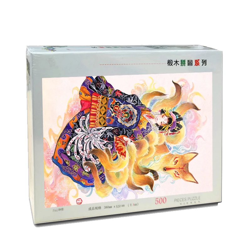 

MOMEMO Fox and Girl Adult Jigsaw Puzzle 1000 Pieces Wooden Chinese Style Puzzle Color Hand Painted Puzzle Exquisite Pattern Toys