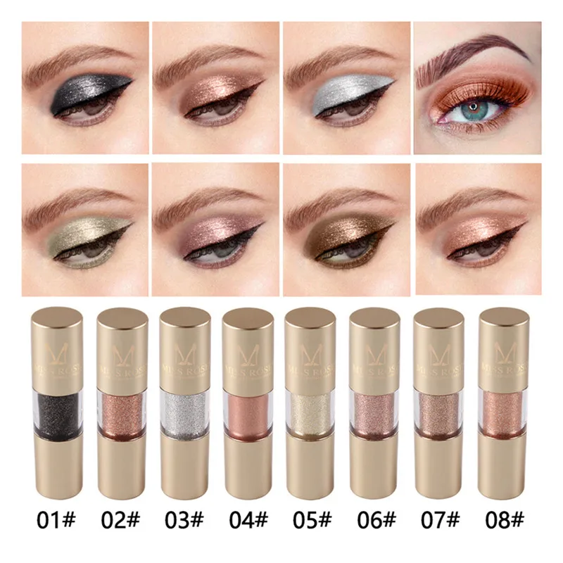 Manooby 8 цветов блестящие тени для век водонепроницаемые Жидкие женские