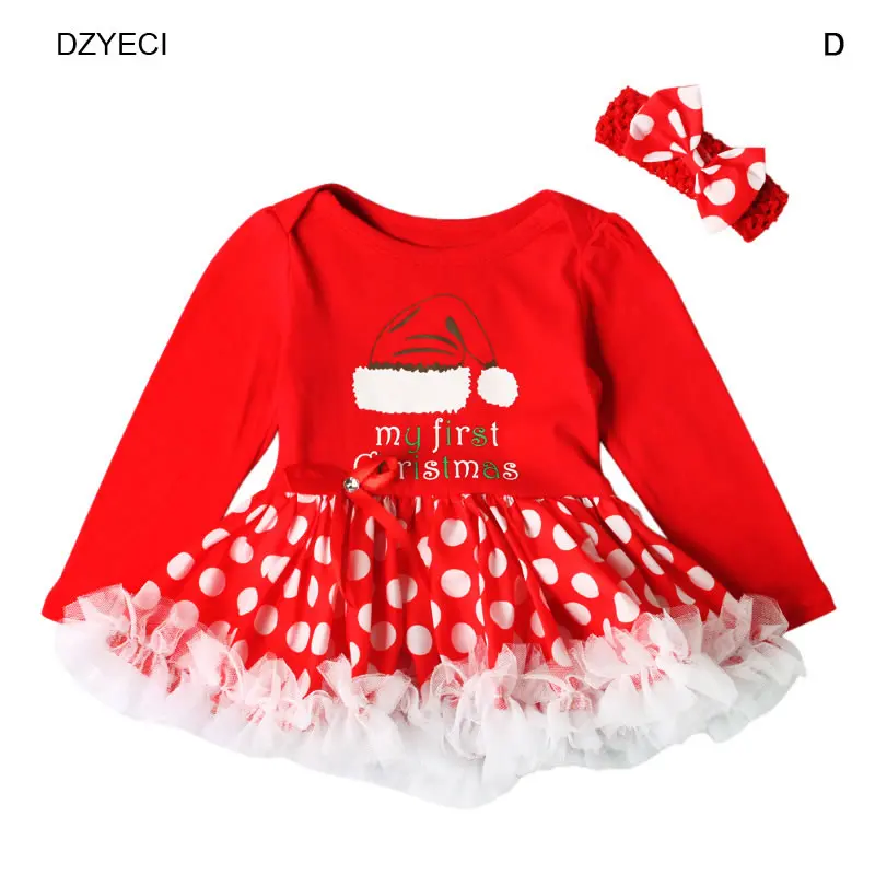 DZYECI мой первый день рождения Рождество для BabyGirl боди костюм унисекс для новорожденных повязка на голову+ платье наряды пляжный костюм Creeper 1st