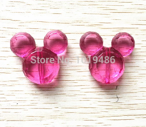 hot pink 50 шт./лот 37x33 мм(Выберите цвет) массивные прозрачные акриловые бусины в виде головы Минни для массивного ювелирного ожерелья - Цвет: hot pink
