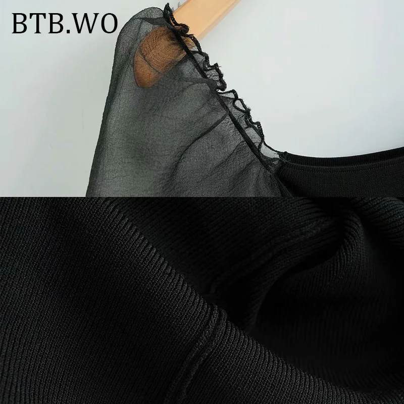 Модный хлопковый укороченный топ 2019 летний с открытыми плечами черный вязаный