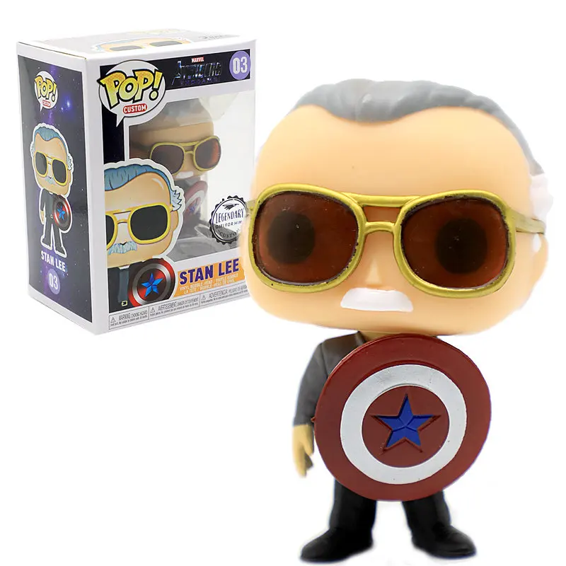 Funko pop Marvel Фильм Мстители эндигра Стэн ли Капитан Америка фигурка Коллекция Модель игрушки для детей Рождественский подарок
