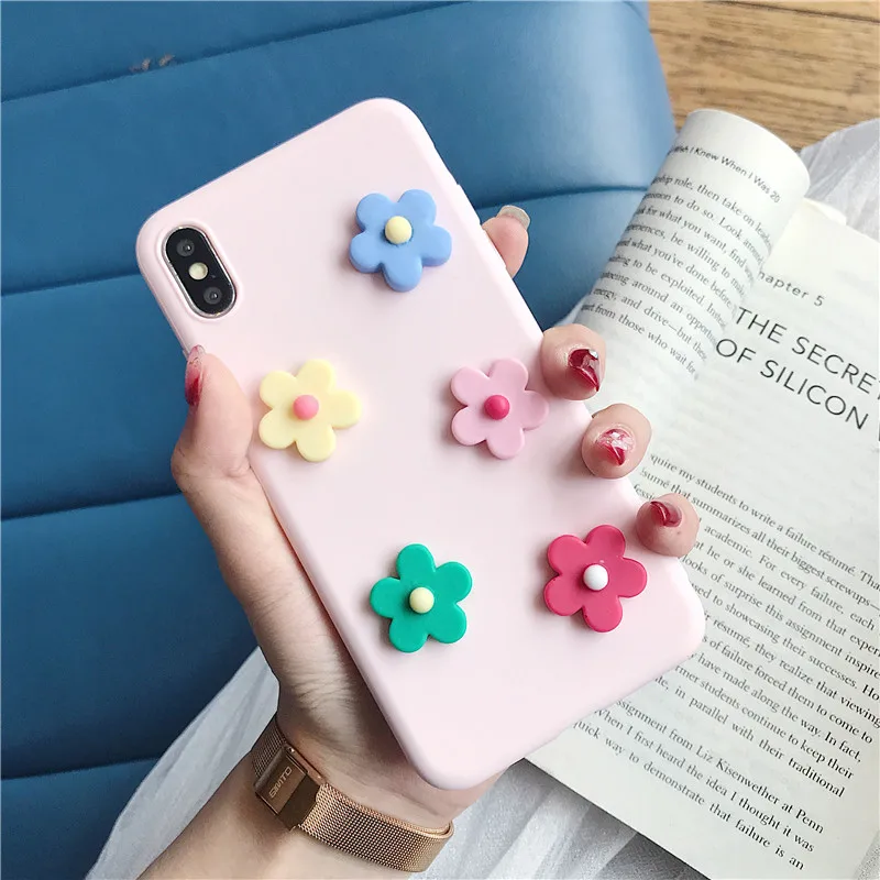 Цветные мягкие чехлы с цветами для Pocophone F1 Xiaomi A1 A2 MIX 2 2S матовый Силиконовый чехол