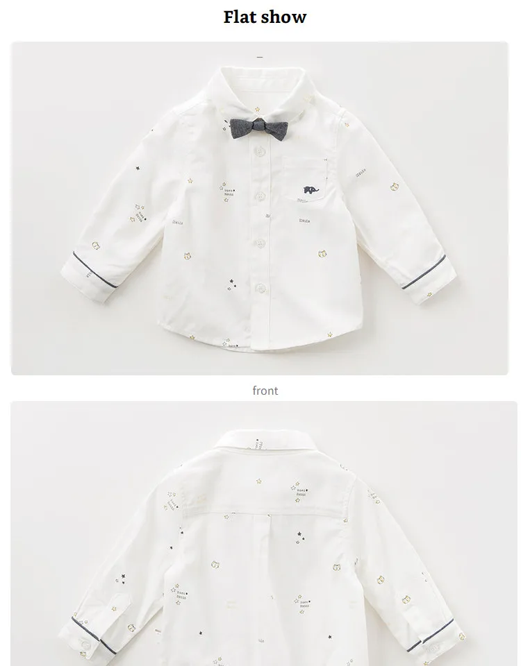DBW11026-1 dave bella baby boys autumn infant printed shirt toddler top children tees long sleeve clothes