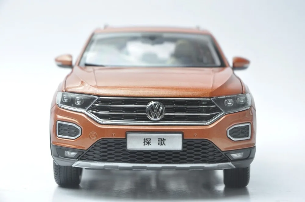 1:18 литая под давлением модель для Volkswagen VW T-ROC SUV оранжевая Игрушечная машина из сплава миниатюрная коллекция подарок TROC T Roc