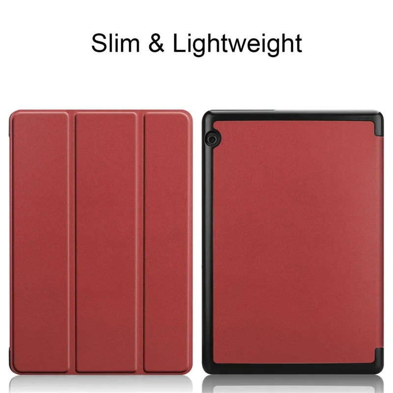 Чехол для huawei mediapad T5 AGS2-W09/L09/L03/W19 10," ультра тонкий из искусственной кожи стоячая таблетница крышка для huawei mediapad T5 10 - Цвет: Wine Red