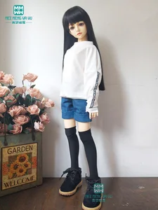 Одежда для куклы 13 BJD SD13 SD14, модная Кукла с капюшоном, свитшот, повседневная одежда + джинсовые шорты