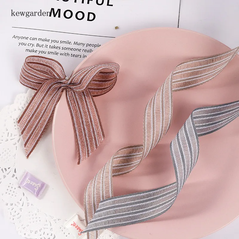 Kewgarden полосой полые атласные ленты 25 мм 1 &quotвручную изготовленная лента DIY Hairbow