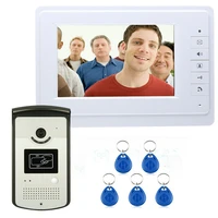 free shipping 7 video intercom door phone system with 1 white monitor 1 rfid card reader hd doorbell camera in stock wholesale