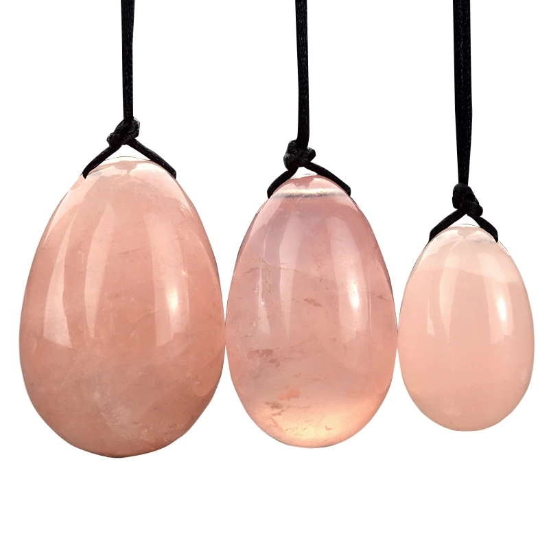 Отверстие 1 комплект натуральные яйца яони из розового кварца натуральный