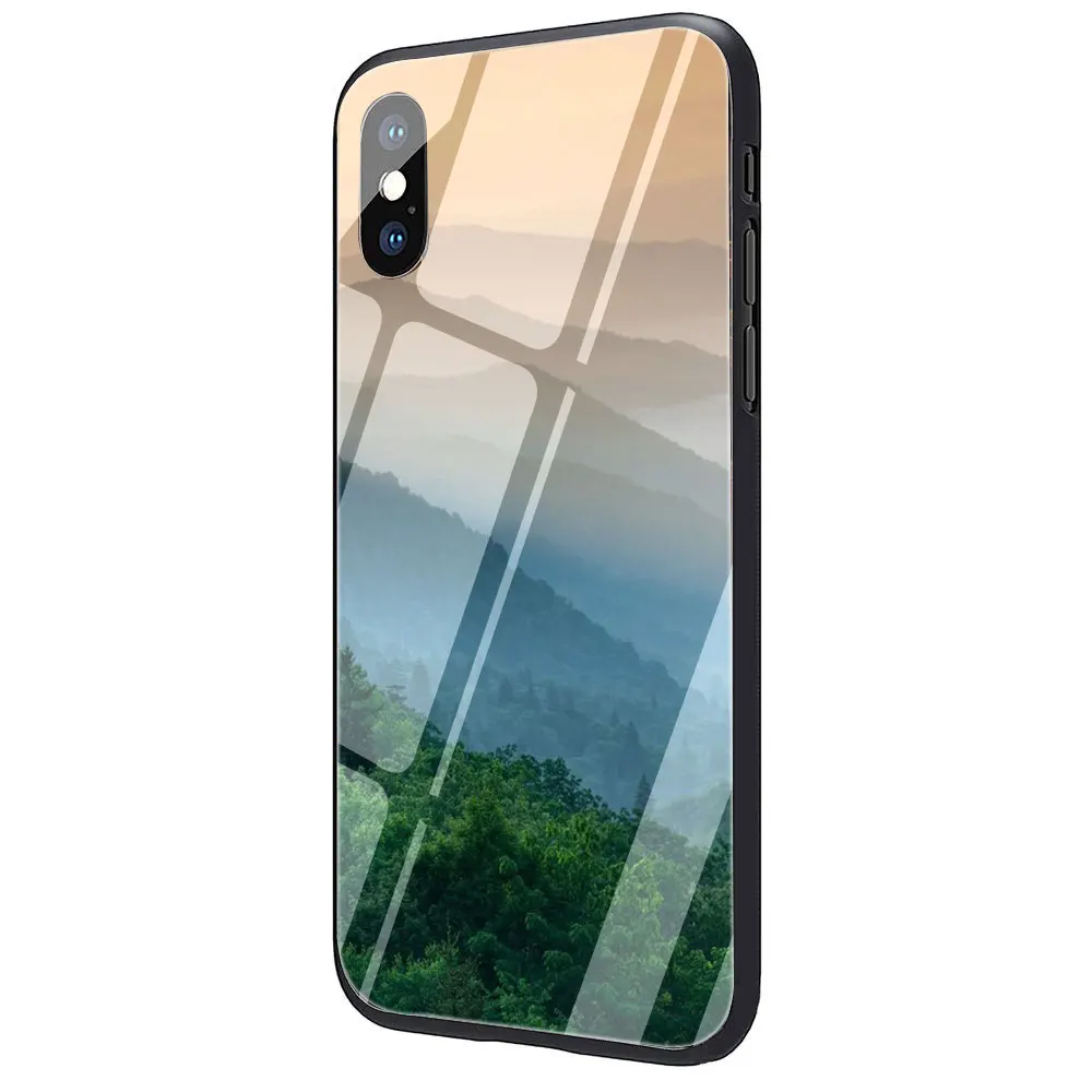 G7 Чехол для телефона с изображением леса облака из закаленного стекла для iPhone 11 Pro 6 6S Plus 7 8 Plus X XS XR XS Max - Цвет: G7