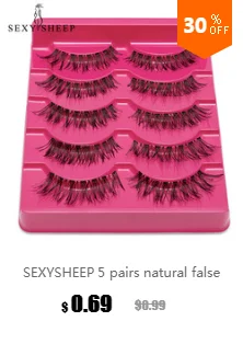 SEXYSHEEP 5 пар/лот натуральные накладные 3D норковые ресницы Роскошные 3D накладные ресницы крест натуральные длинные толстые ресницы красота