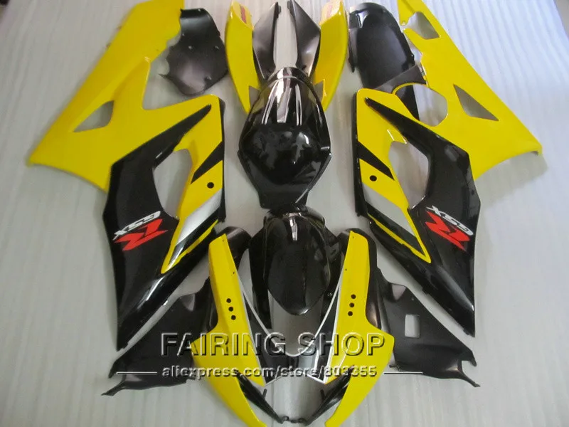 Пресс-форма для подходит для Suzuki GSXR 1000 K5 K6 2005 2006 желто-черные обтекатели комплект GSXR1000 05 06 BZ09