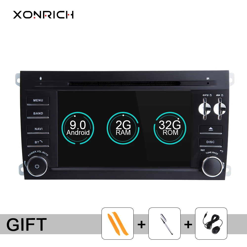 2 Din Android 9 0 автомобильный DVD мультимедиа для Porsche Cayenne S GTS 2003-2010 GPS навигация cd