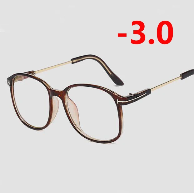 Myopia 300 0,5-1,0-1,5-6,0 анти-синий светильник очки Близорукость ретро прозрачная и черная оправа очки по рецепту для унисекс - Цвет оправы: Myopia 300