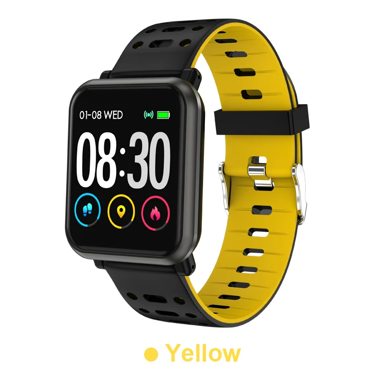 Silicone band-Yellow Смарт-часы ESEED EP11, фитнес-браслет, металлический браслет, 1,3 дюймов, цветной UI health rate PK B57, fitbits xiao mi band 4 - Цвет: Silicone band-Yellow