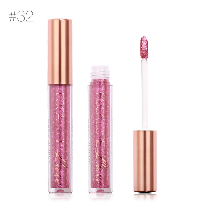 Focallure Matte Макияж для губ стойкий Пигмент Золотой металлик блеск жидкая бархатная