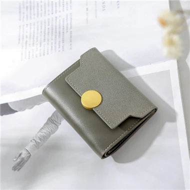 short gray Западный благоприятный кошелек Винтажный Длинный кошелек женский красный зеленый черный серый розовый кошелек женский многофункциональный держатель для карт сумка - Цвет: short gray