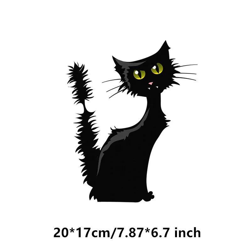 picture 1 Глажка черного кота на теплопередаче А-уровень моющиеся пластыри наклейки для одежды DIY аппликации оптом нашивки в виде животных Новинка - Цвет: picture 1