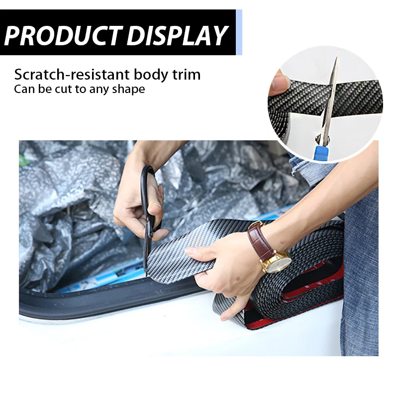Автомобильные наклейки 5D из углеродного волокна резиновый порог протектор для