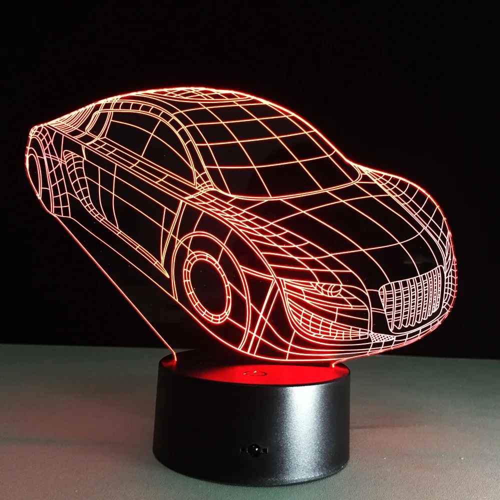 3d автомобильная лампа 7 цветов Светодиодные ночные лампы для детей сенсорные