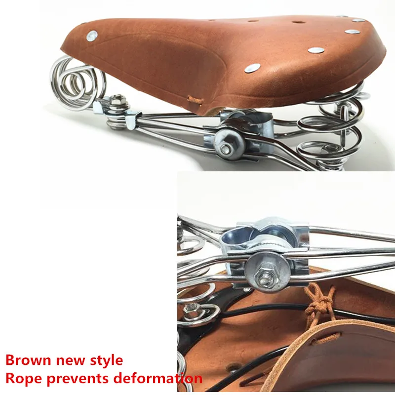 TDX5 Brown new style Винтажное весеннее седло в виде слона из натуральной кожи в старом стиле, велосипедное седло из натуральной кожи, TDX-5 - Цвет: TDX5 Brown new style