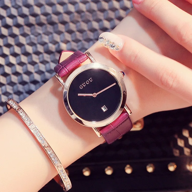 Часы наручные Guou женские кварцевые с простым узором модные роскошные Брендовые