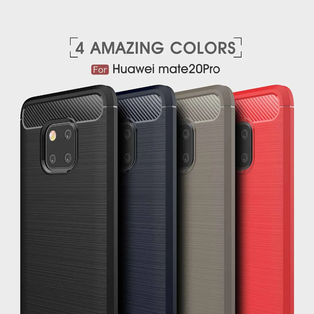 Для Huawei Mate 20 Pro Чехол из углеродного волокна роскошные силиконовые чехлы для Lite