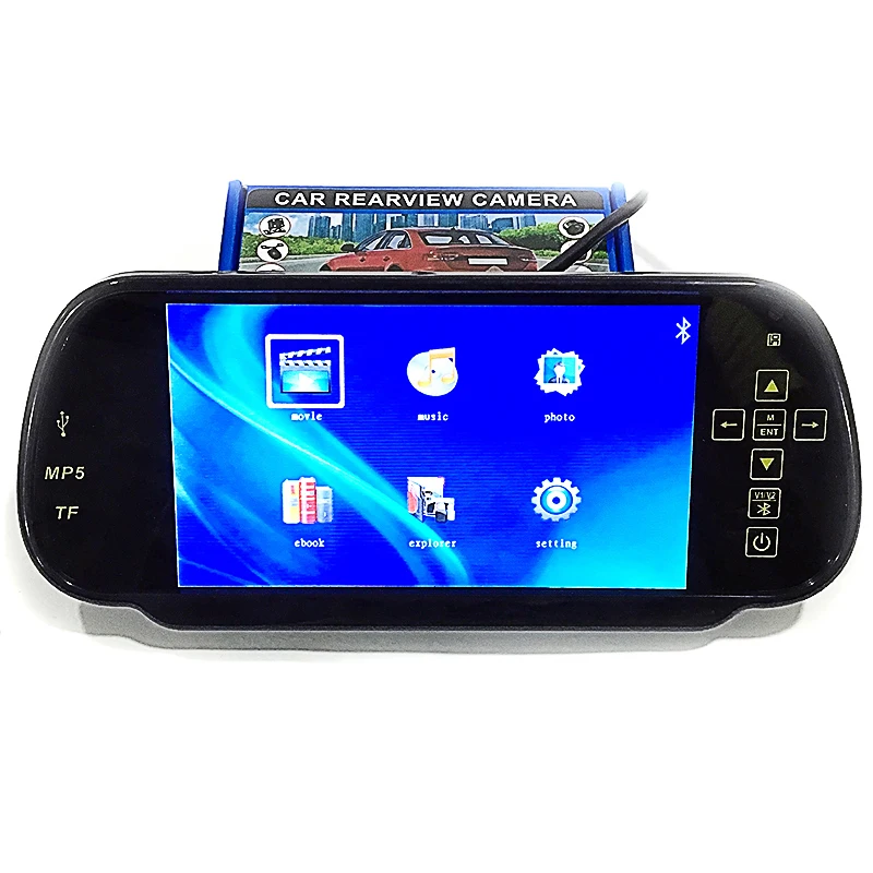 Оригинальный Авто зеркалом заднего вида для android IOS Bluetooth MP5 Стекло 7 дюймовый