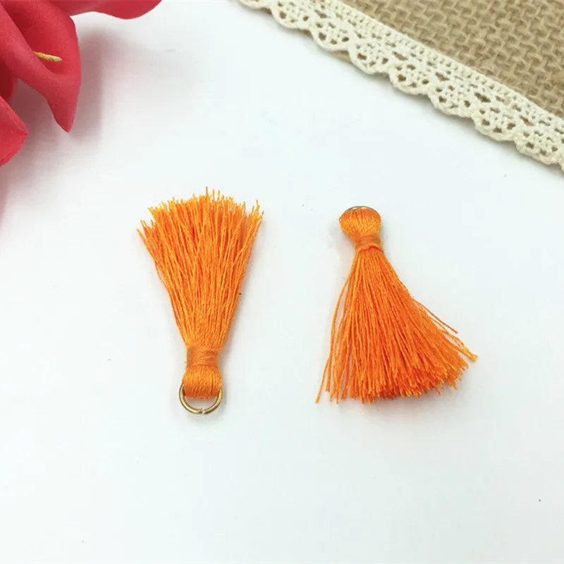 Orange-40PCS DIY 40 шт шелковые кисточки кулон сумка серьги ювелирные изделия брелок аксессуары 35 мм - Цвет: Orange-40PCS