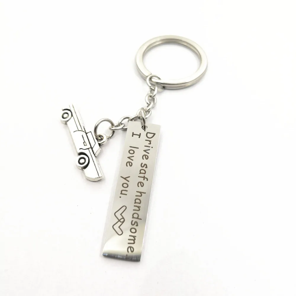 MYLONGINGCHARM 1 шт. брелок из нержавеющей стали 304 с подвесками сплава для автомобиля