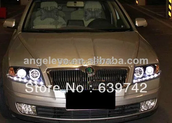 Для Skoda Octavia светодиодный фонарик на голову с линзы проектора Bi Xenon 2007 2009 год|light