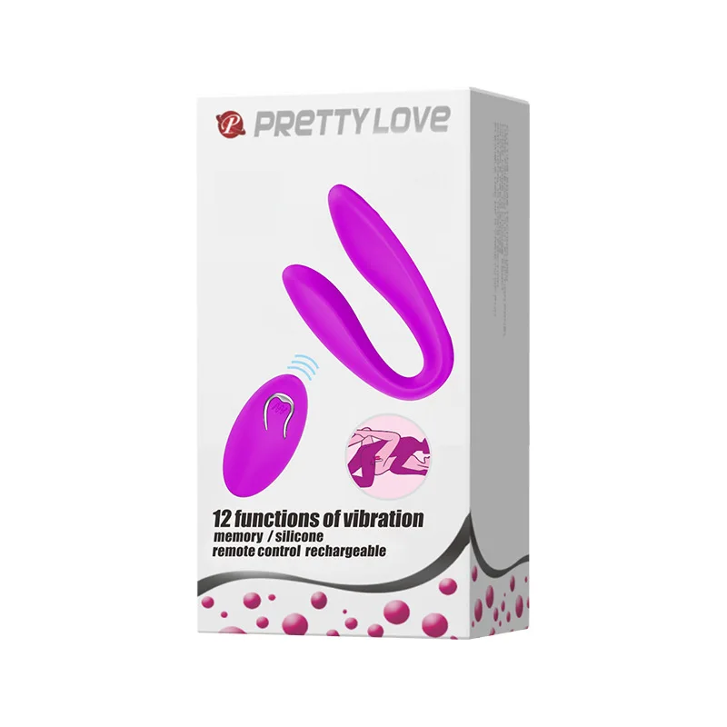 Вибратор с 12 скоростями Pretty love силиконовый vibe eggs u образная Водонепроницаемая