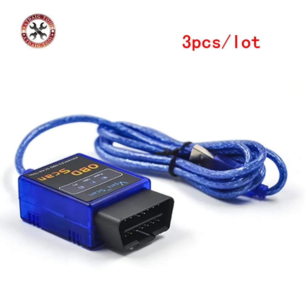 Автомобильный Bluetooth сканер 3 шт./лот USB ELM327 Vgate Scan Advanced OBD2 считыватель кодов V2.1 с
