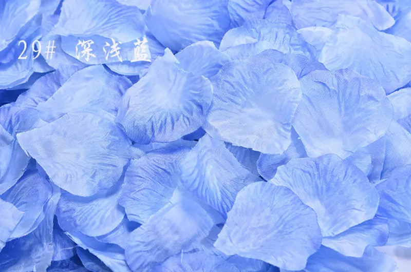 Dark light blue 500 шт Свадебные картины украшения романтические фиолетовые красные цветы Свадебные вечерние аксессуары розовые лепестки де Роза искусственные - Цвет: Dark light blue
