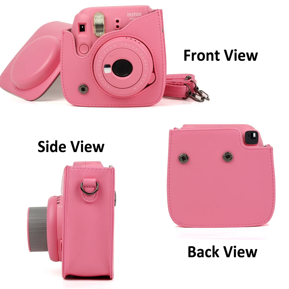 Для камеры Fujifilm Instax Mini 8 Mini 9 из искусственной кожи цветной чехол для камеры Instax Mini с ремешком на плечо прозрачный чехол с кристаллами