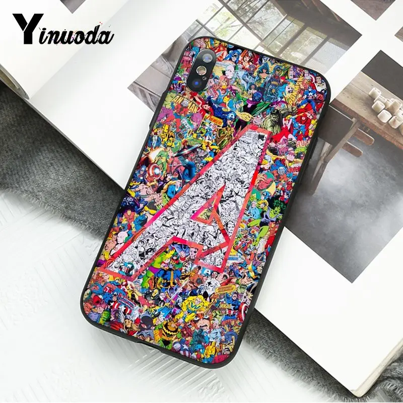 A2 Yinuoda Дэдпул Железный человек Марвел Мстители логотип DIY чехол для телефона iphone 11 Pro Max 8 7 6 6S Plus X XS MAX 5 5S SE XR - Цвет: A2
