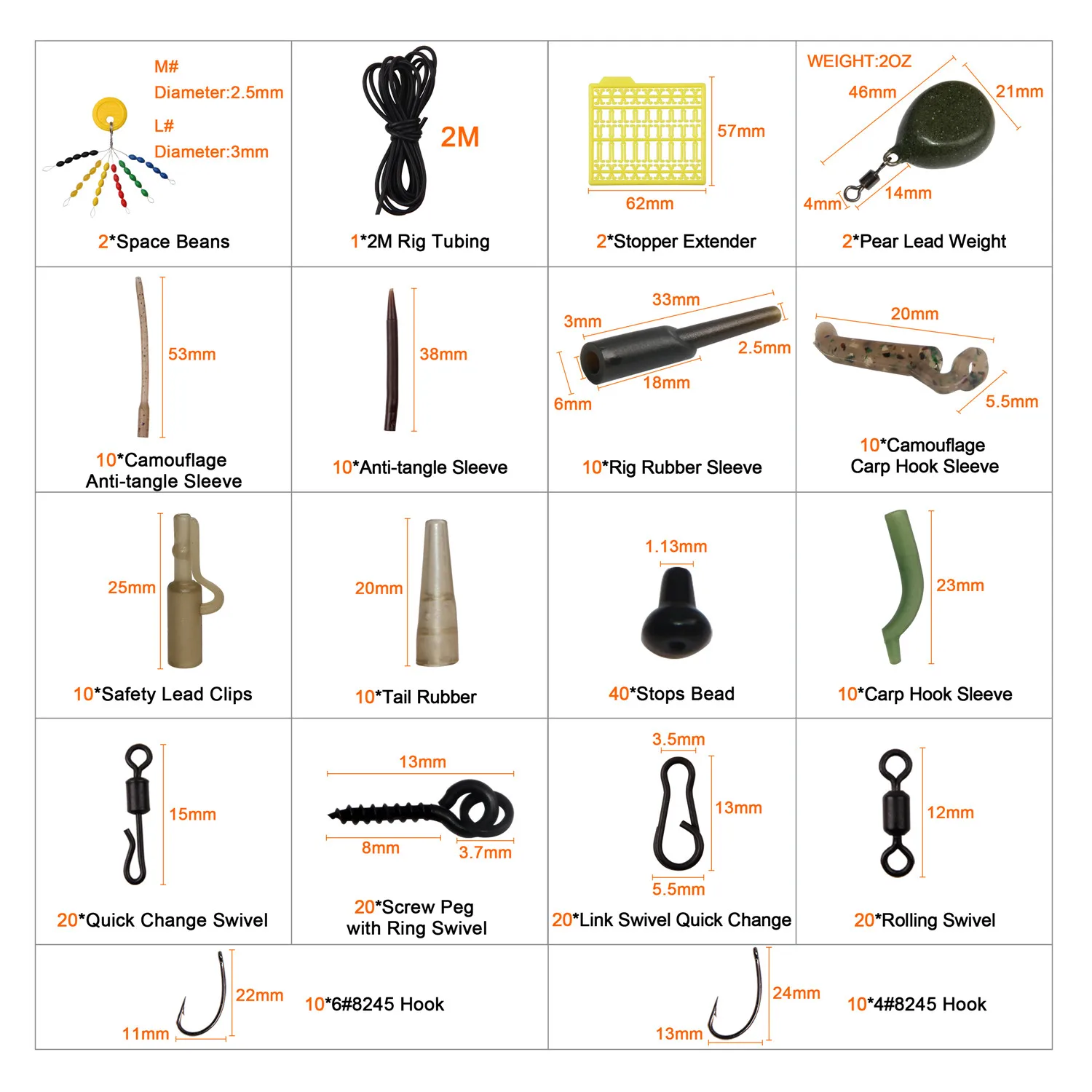 217 шт./коробка рыболовные снасти для карпа | Спорт и развлечения
