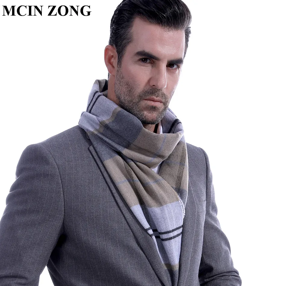 Мужской шарф зимние осенне-зимние мужские шарфы палантин шаль в крупную клетку