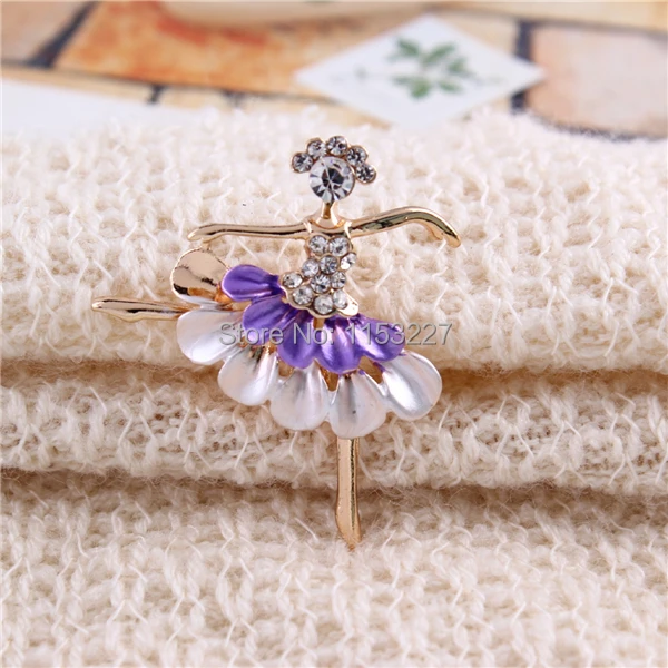 Эмалированная брошь в виде Танцующей Балерины | Украшения и аксессуары