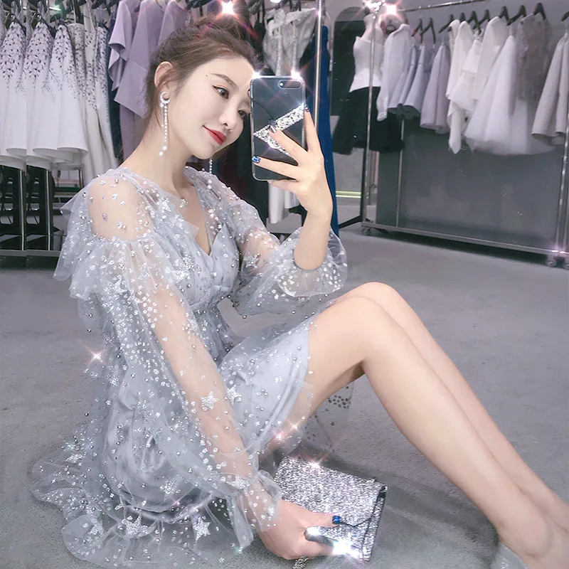 Цзы Цин Чао Сян с длинным рукавом летнее женское платье 2019 Новый Mingyuan из двух