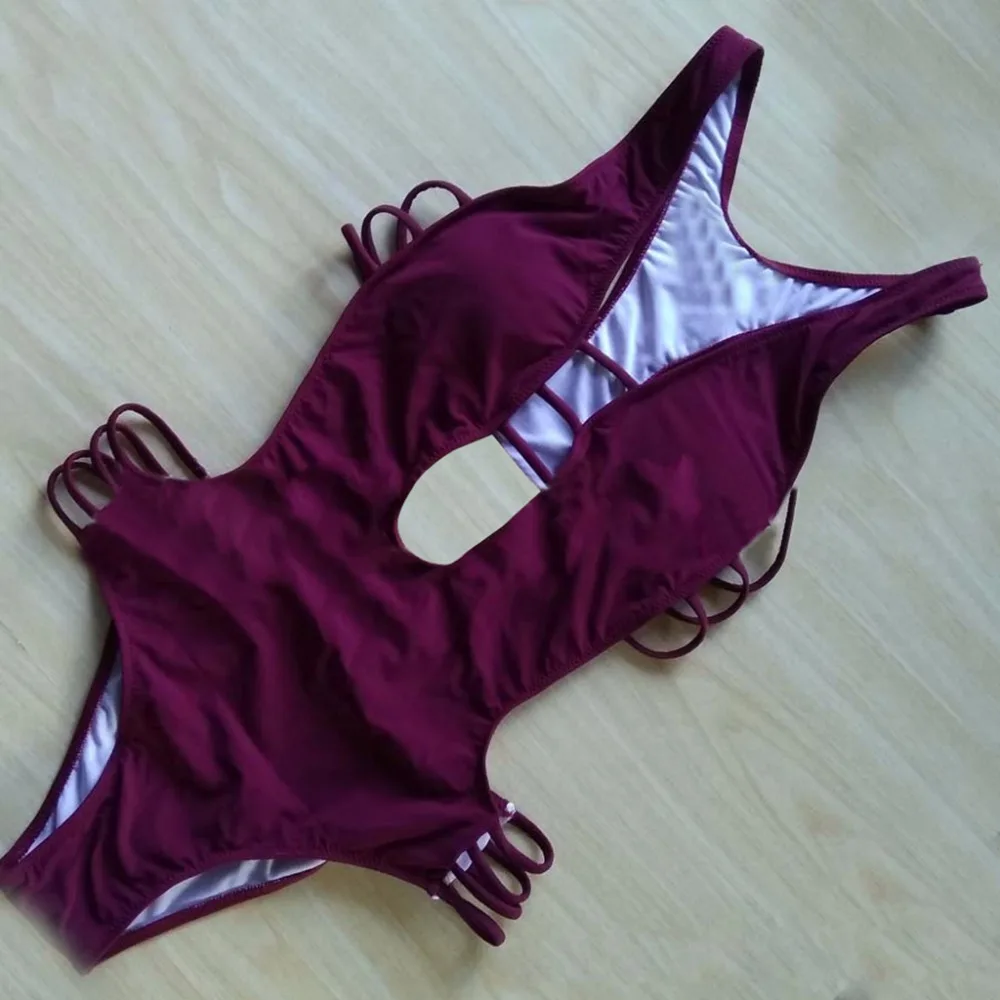 Сексуальный слитный купальник-трикини 2018 женский купальник на бретельках