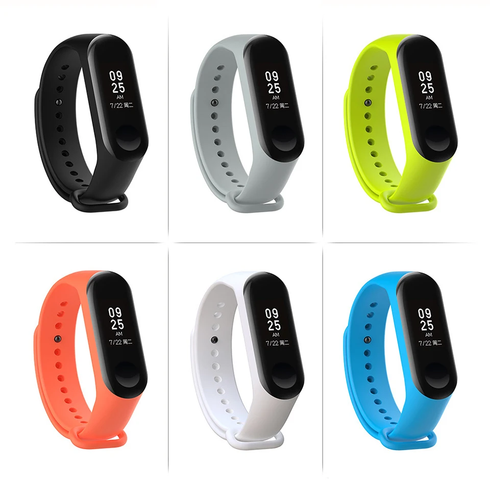 Умные аксессуары браслет mi band 3 силиконовый ремешок на запястье сменный цветной